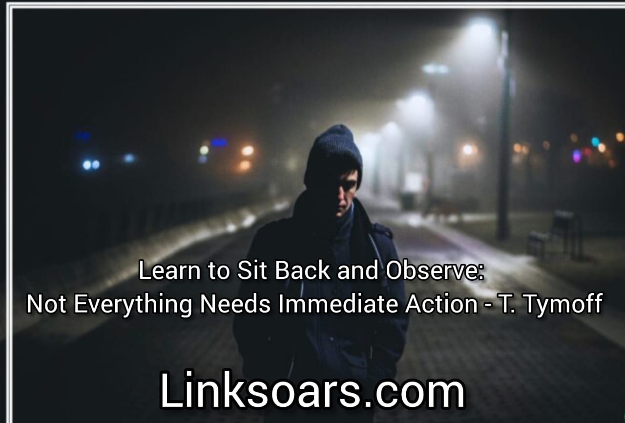 Learn to Sit Back and Observe: Not Everything Needs Immediate Action T.Tymoff
